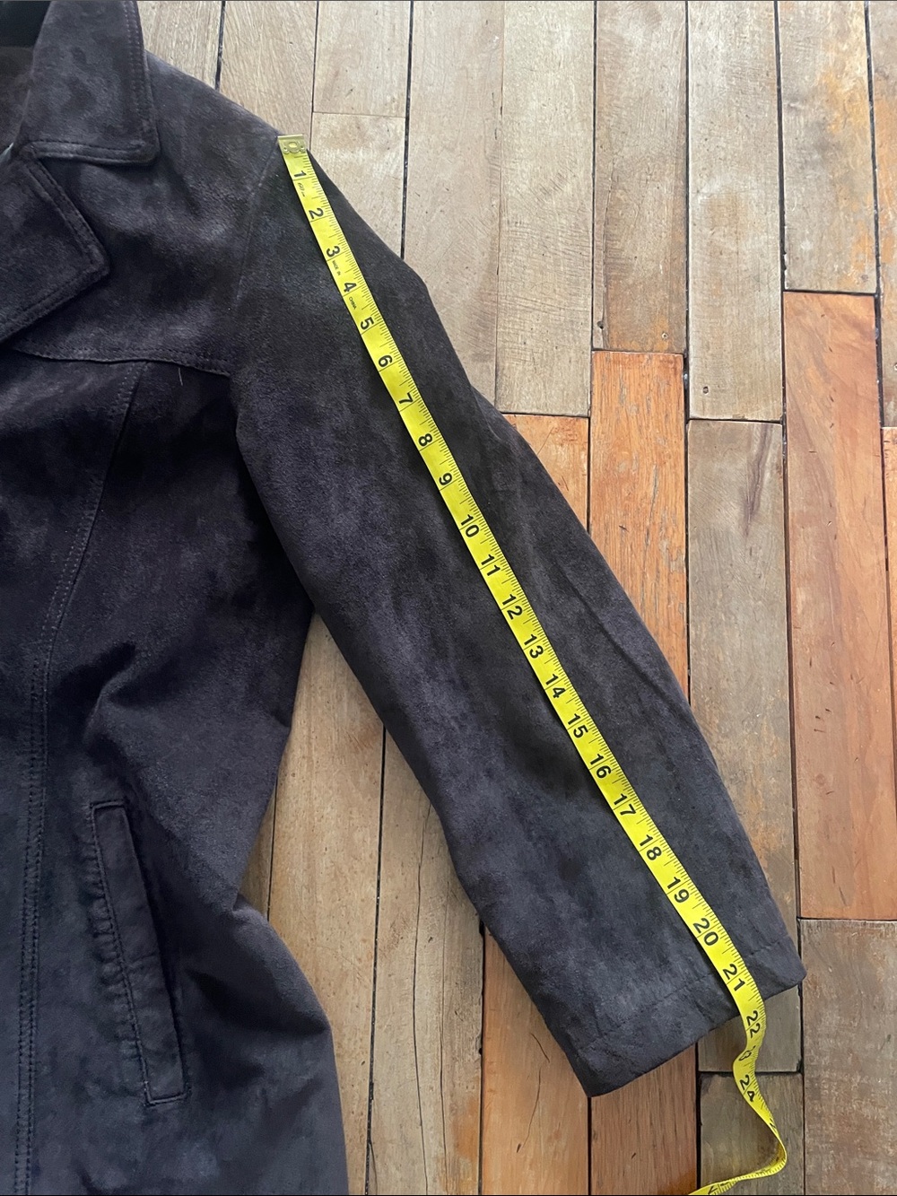Vintage 90s Chocolate brown suede leather jacket- S/M - Picture 13 of 13
